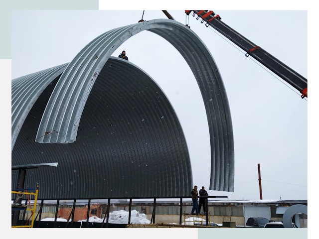 Полукруглые ангары в Кирове-Чепецке